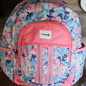 Hurley Multicolor Floral Backpack with Pink Details